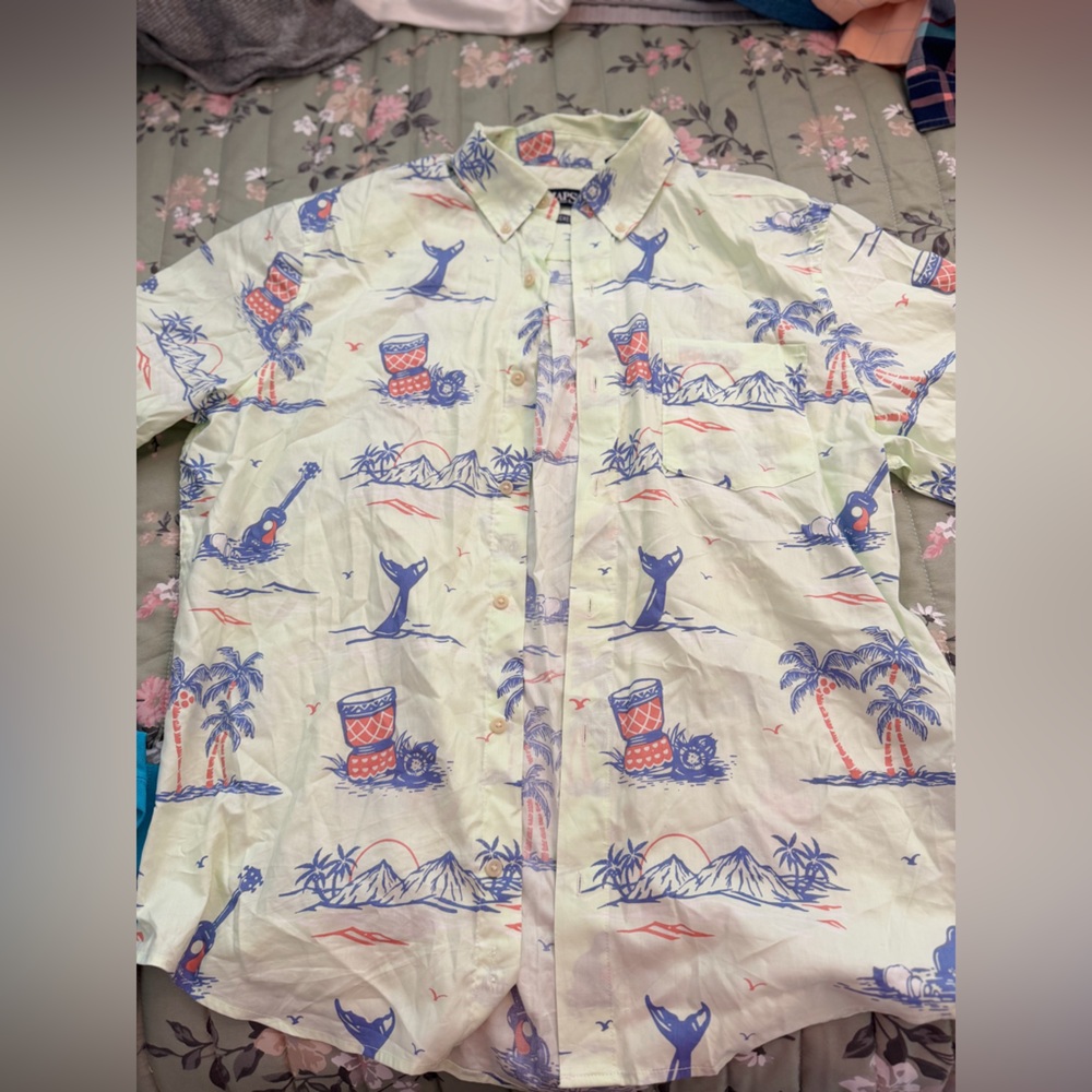 Chaps Green and Orange Graphic Shirt